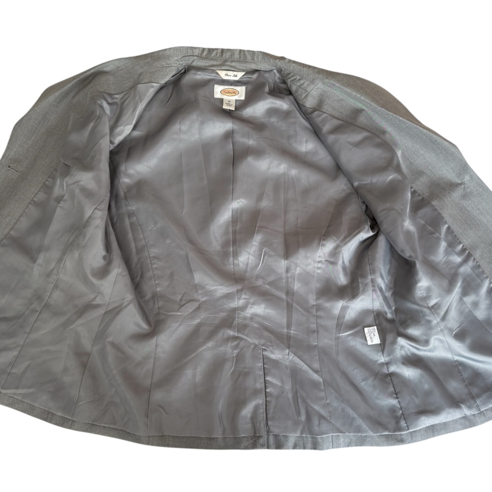 Talbots 100% Silk Gray Blazer Jacket Size 10 | Career Professional Academia - Picture 5 of 12